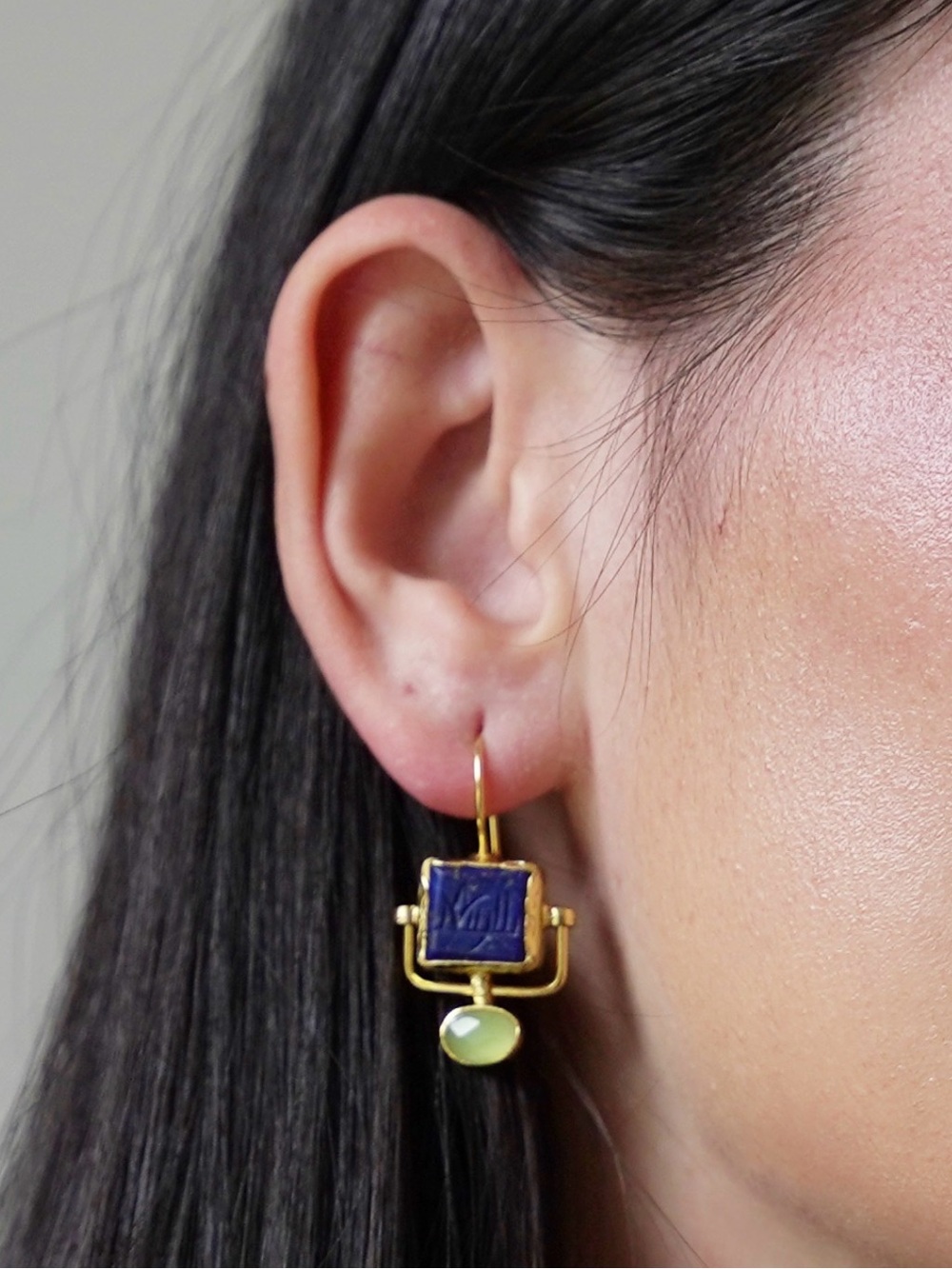NEW Lapis Lazuli & Cat’s Eye Earrings